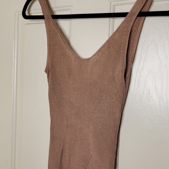House of CB Ophir Mocha Rib Knit Vest Dress - Picture 6 of 11
